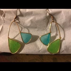 Beautifully green and blue earrings.